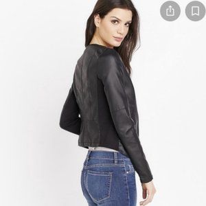 Dynamite faux leather jacket in olive green - XS